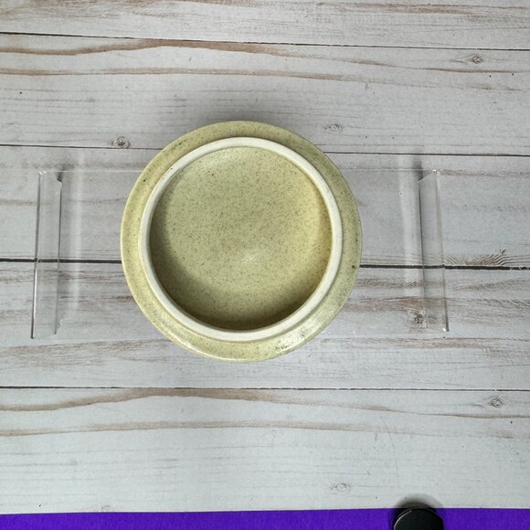 Vtg Mikasa Stylekraft C0900 Brown Cream Speckled Sugar Bowl w/ Lid MCM Stoneware - Picture 10 of 13